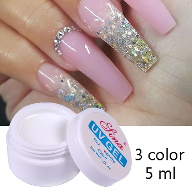 

Natural Clear Hard Poly Nail Gel Varnish Quick Extension Soak off Nail Art Gel
