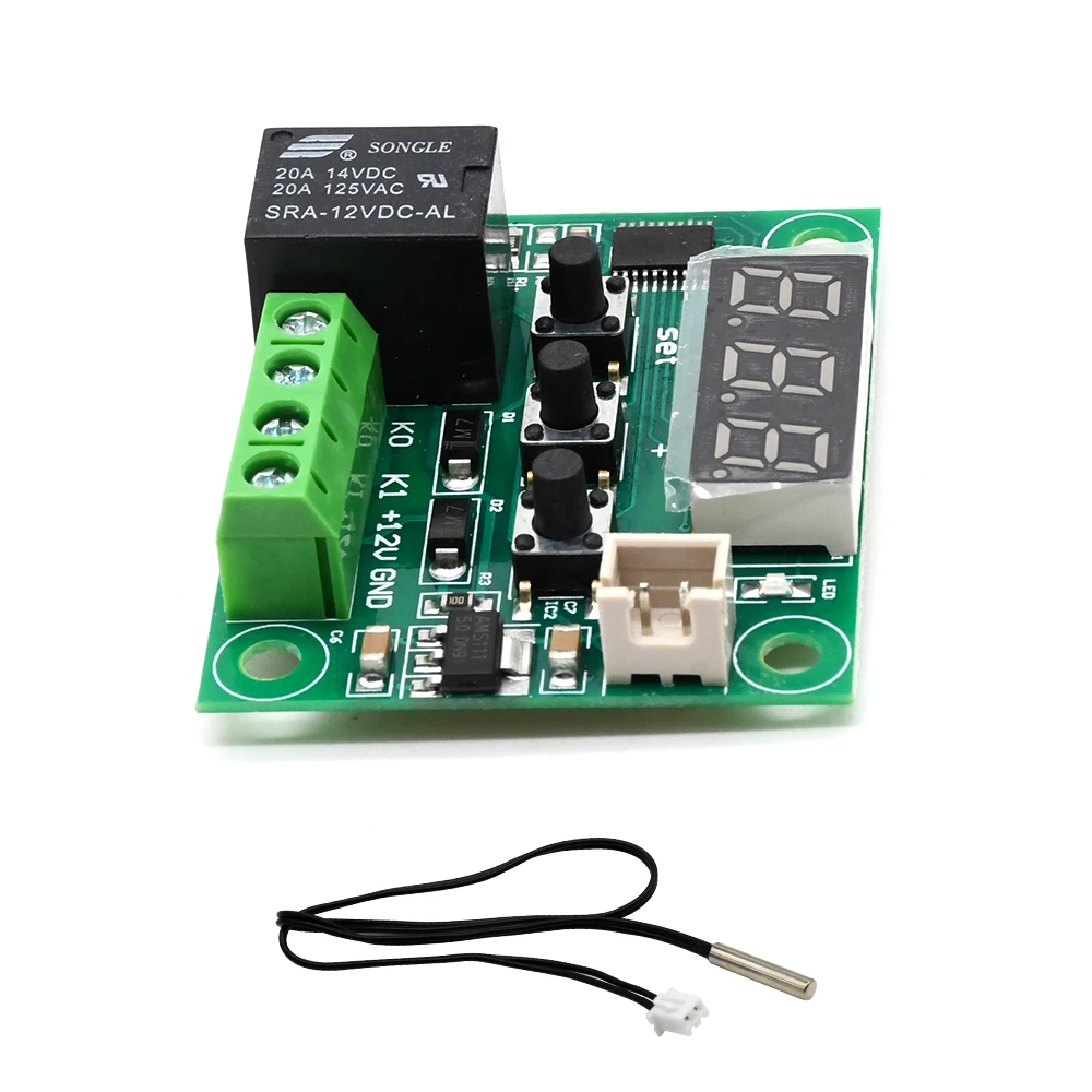 

50PCS W1209 DC 12V Heat Cool Temp Thermostat Temperature Control Switch Temperature Controller Thermometer Thermo Controller Red