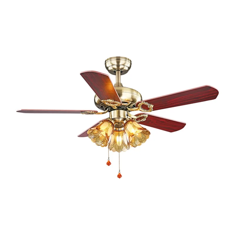 Hongcui потолочный вентилятор и светильник с деревянной лезвие 220V 110V современный