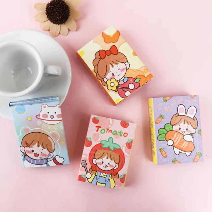 

2 шт./лот Kawaii Girls, липкая бумага, блокнот для записей, Мультяшные заметки, декоративный блокнот, студенческие канцелярские принадлежности, оф...