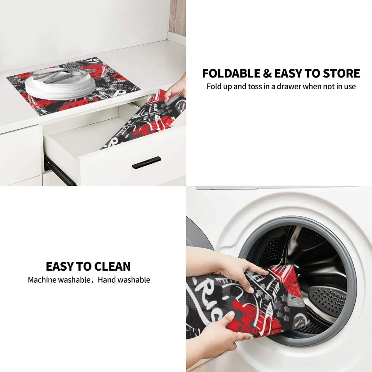 Сушильный коврик для рисования рисунков Эйфелевой башни и губ | Дом сад