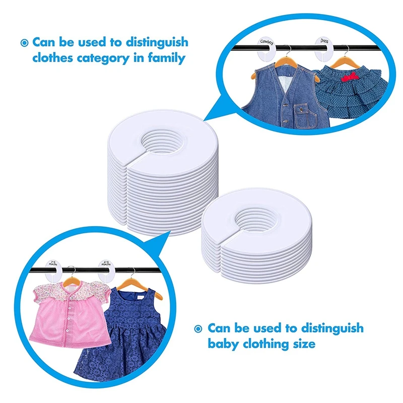 Акция! 30 упаковок белых круглых вешалка для одежды шкафа разделители с 1 маркером