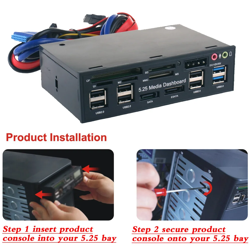 Многофункциональный USB 3 0 концентратор eSATA SATA порт внутренний кардридер PC Медиа