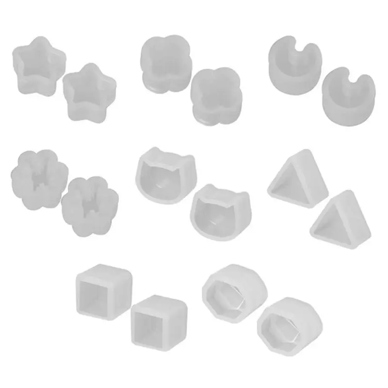 8 Pair/set UV Resin Silicone Mold For Resin DIY Crystal Epoxy Resin Mold Small Earrings Stud Making Mold