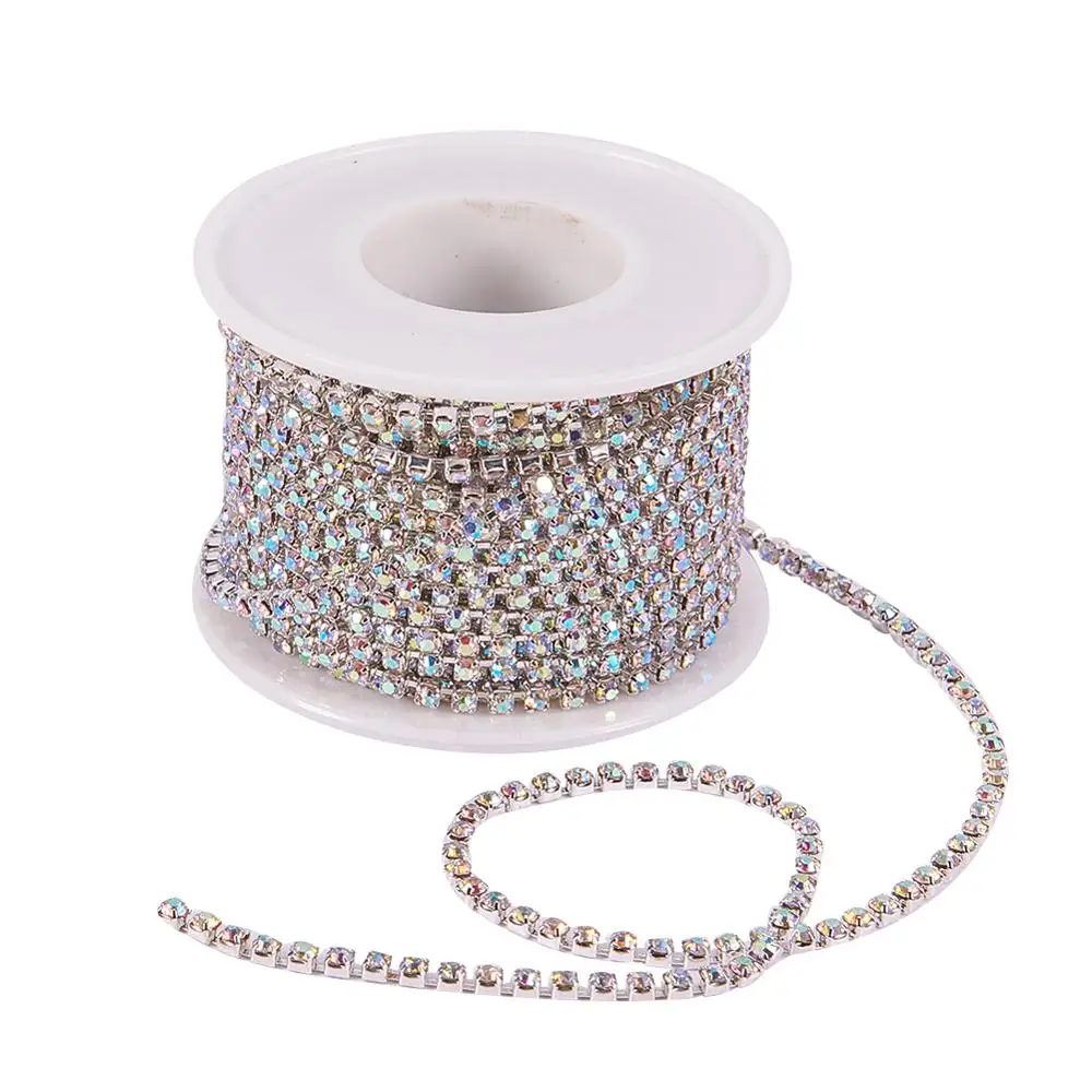 

10yards Brass Rhinestone Strass Cup Chains For Jewelry Making Bracelet Necklace Bags Clothes DIY Design Sewing Accessories