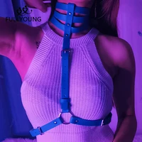 fullyoung goth leather harness bra lingerie for women suspenders body bondage garters bdsm sex furniture sexy exotic accessories