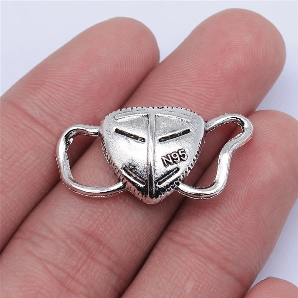 Подвески-коннекторы для маски, 20 шт., 31x15 мм, античное серебро, для самостоятельного изготовления ювелирных изделий, ювелирные изделия