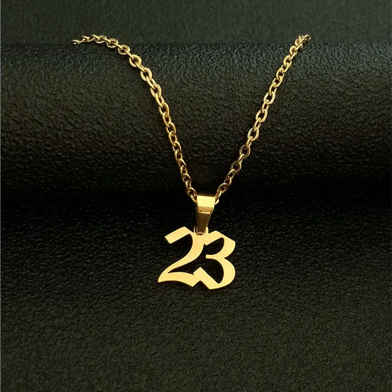 Персонализированные ювелирные изделия ожерелья с цифрами Goth для женщин колье из