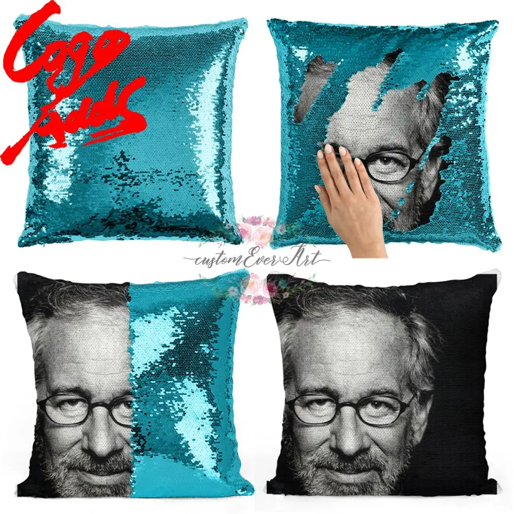 

Steven Spielberg sequin pillow | sequin Pillowcase | Two color pillow | gift for her | gift for him | pillow | magic pillow