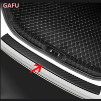 car sticker for vw tiguan 2017 2018 2019 2020 2021 carbon fiber pu inner rearguard rear bumper protector plate cover trim