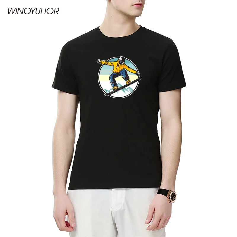 Новые Лыжные сноубордистские футболки с забавным принтом мужская летняя