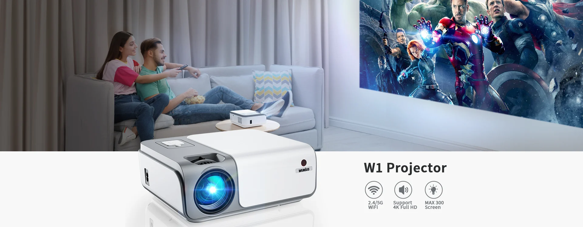 Wimius P61 Portable Projector 8000Lumens 5G WiFi Bluetooth Theater Projector  Support Full HD 1080P Display Home Cinema Projector - AliExpress