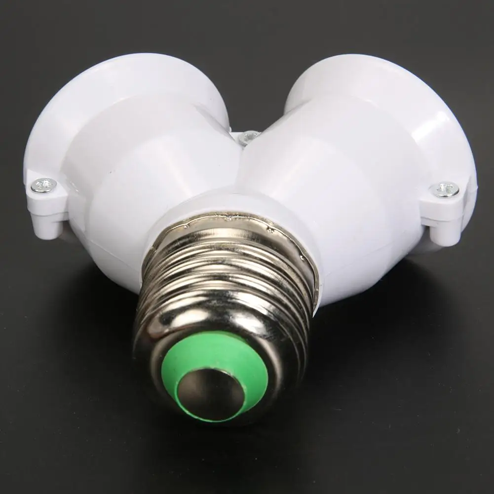

2 In 1 Fireproof Material E27 To 2e27 Holder Light Lamp Bulb Adapter Converte Led Y Shape Socket Light Holder Conversion Socket