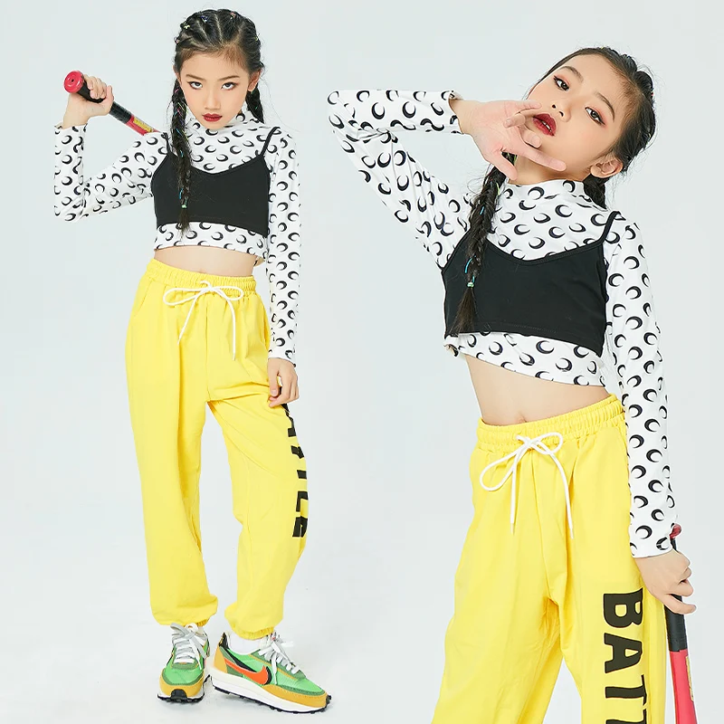 

Hip-Hop Children’S Long-Sleeved Vest Trousers Suits Jazz Danceing Costumes Girls Catwalk Fashion Clothes Dance Costume WD0082