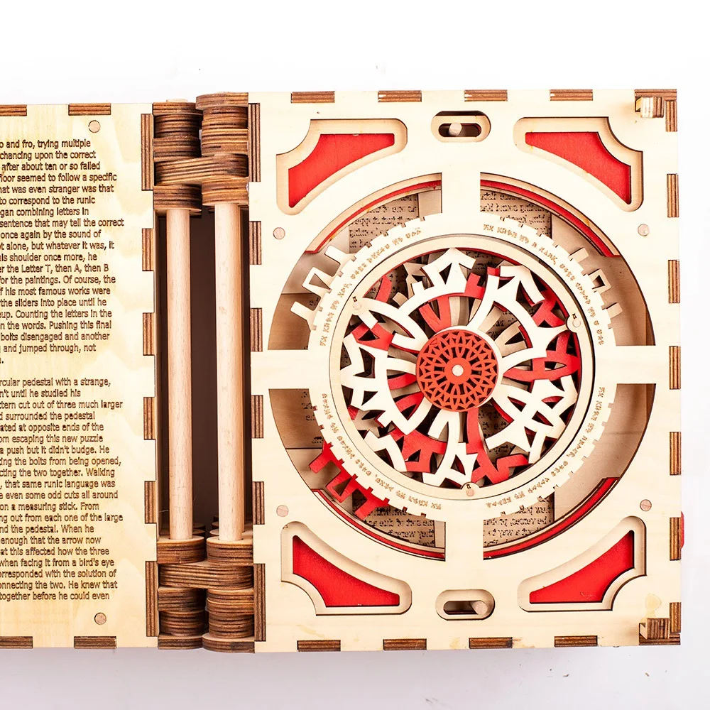 Rompecabezas de madera del Codex para adultos, rompecabezas de madera DIY, libro de c&oacute;digos de alta dificultad, juguetes interesantes de decodificaci&oacute;n-1