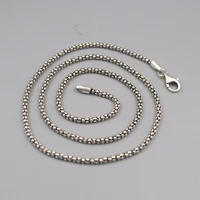 new s925 sterling silver necklace woman man luck popcorn chain 2 5mmw 18 32l lobster clasp