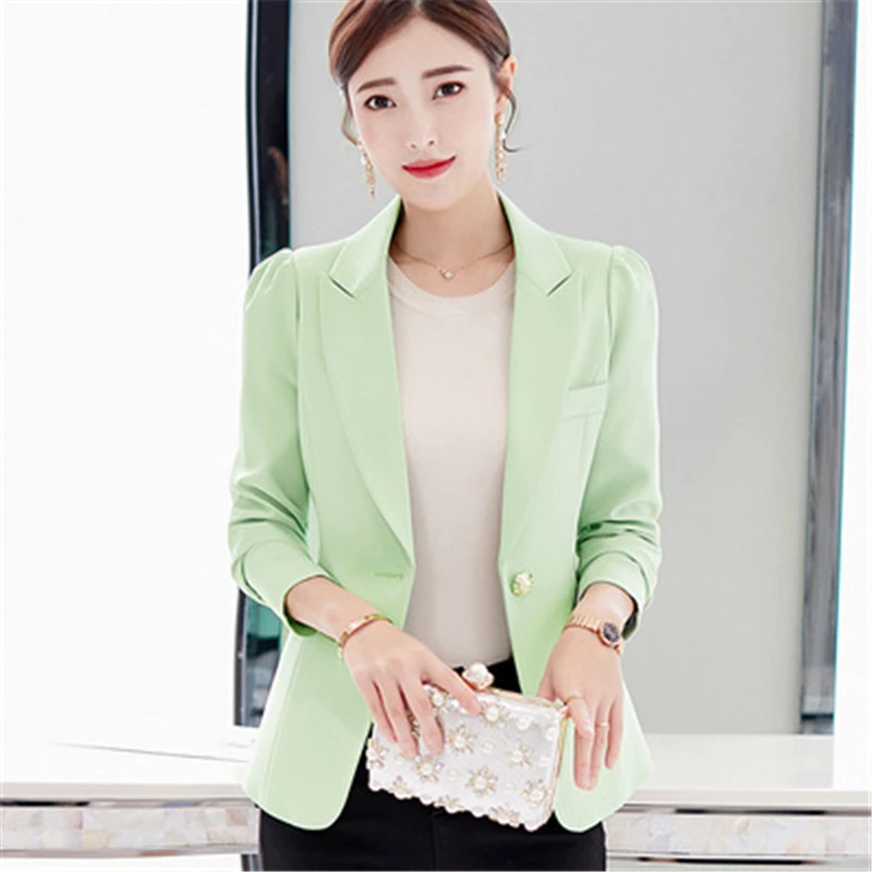 

Autumn Fashion Office Lady Suit Tops Long Sleeve Solid Notched Blazer Women Cardigans Coats Casual Streetwear Jacket Veste Femme