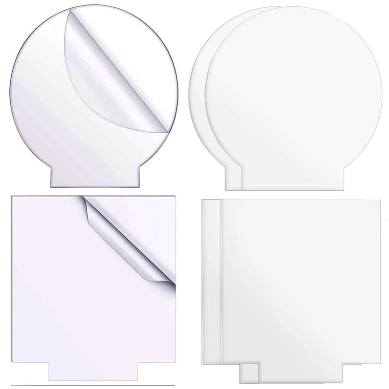 

2mm Acrylic Sheet Clear Cast Plexiglass with Double Sided Protective for LED Light Base Signs DIY Display 6 Pcs