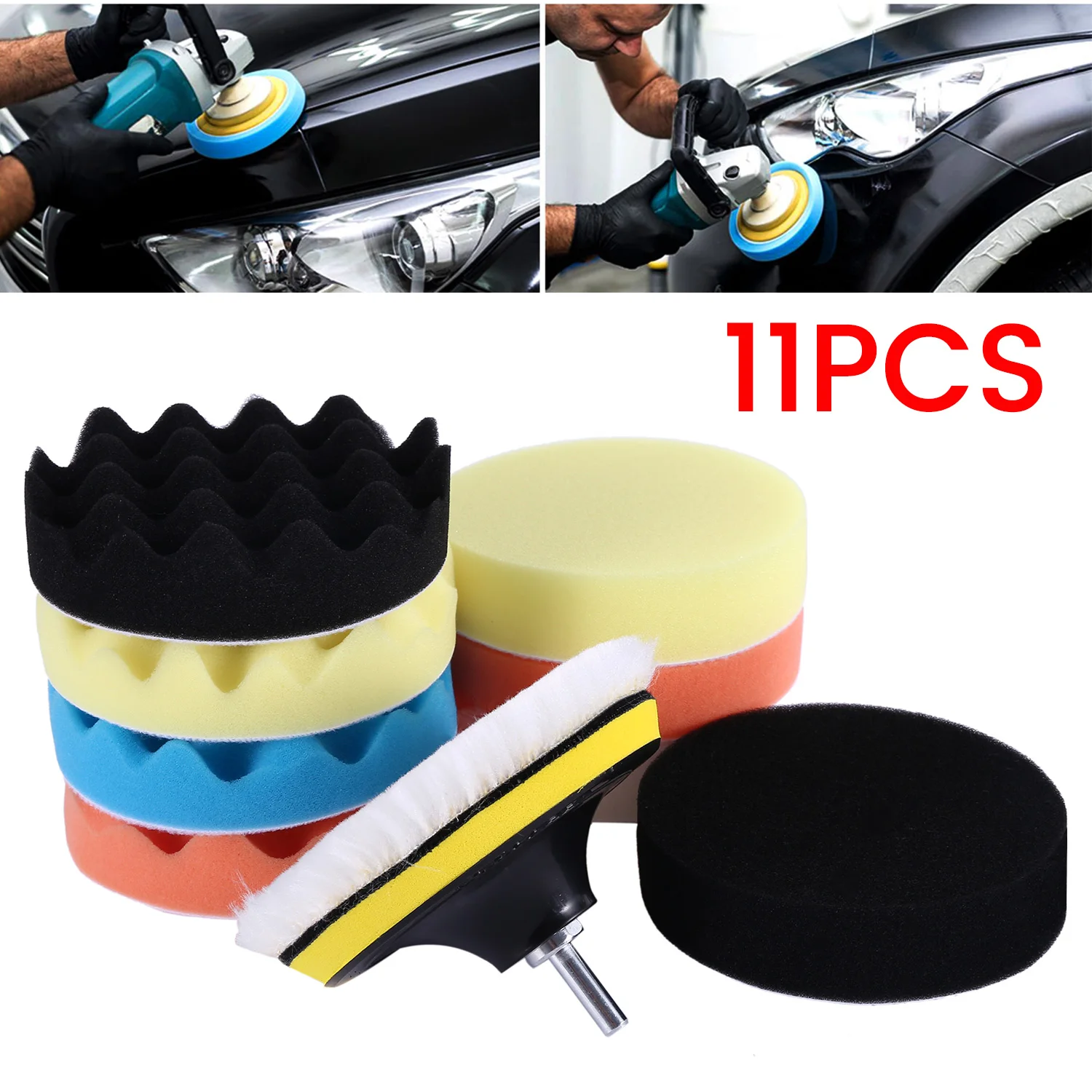 Губка для полировки набор воском 11 шт. 5 дюймов с адаптером сверления комплект