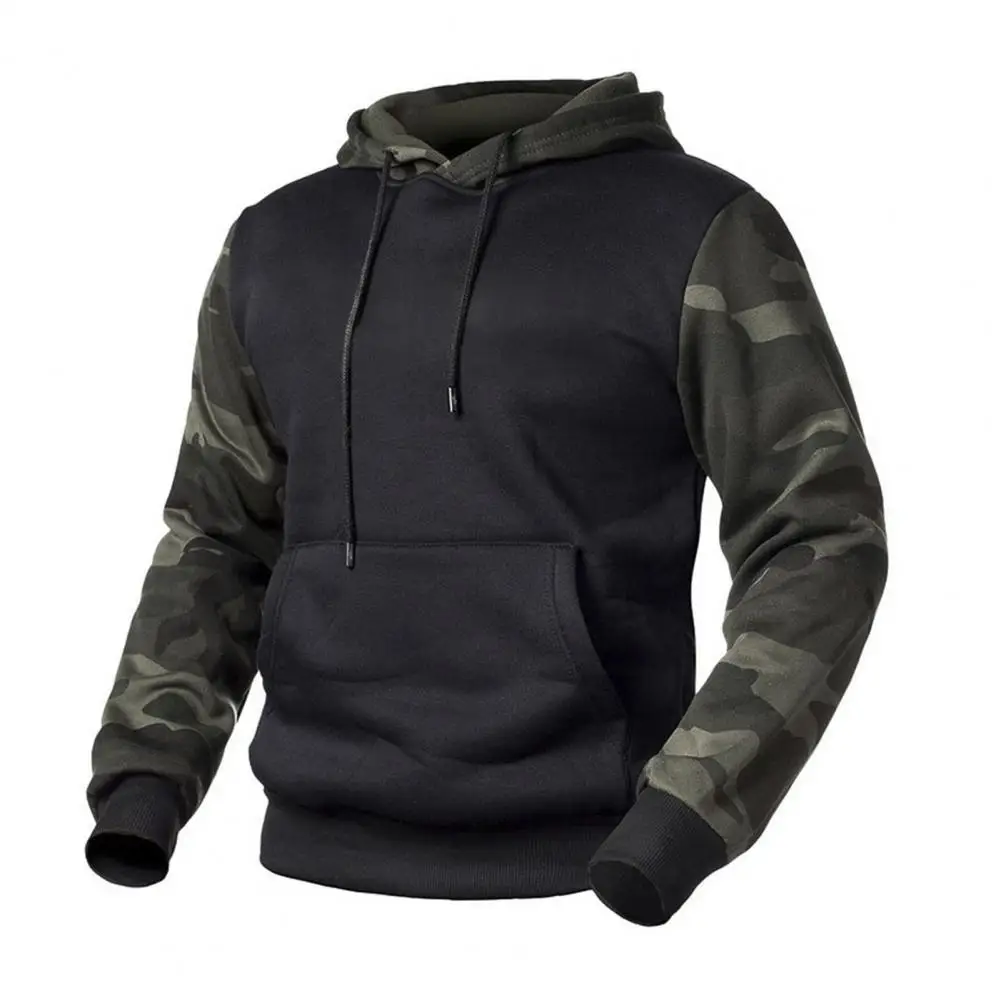 

Autumn Winter Army Green Men Military Camouflage Hoodies Thickened Camouflage Long Sleeve Elastic Cuff Large Pocket Men Hoodie
