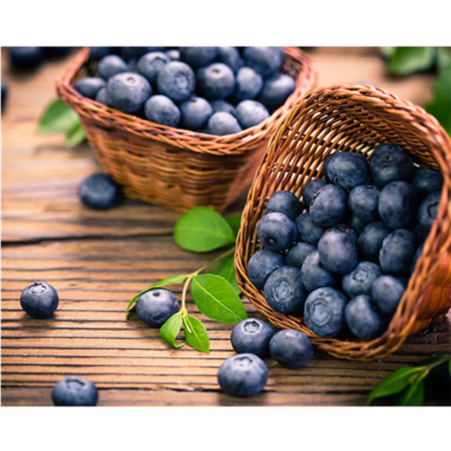 

5D DIY Diamond Embroidery Blueberry Diamond Painting Full Square Rhinestone Mosaic Sticker Kitchen Decoration Fruit Cross Stitch