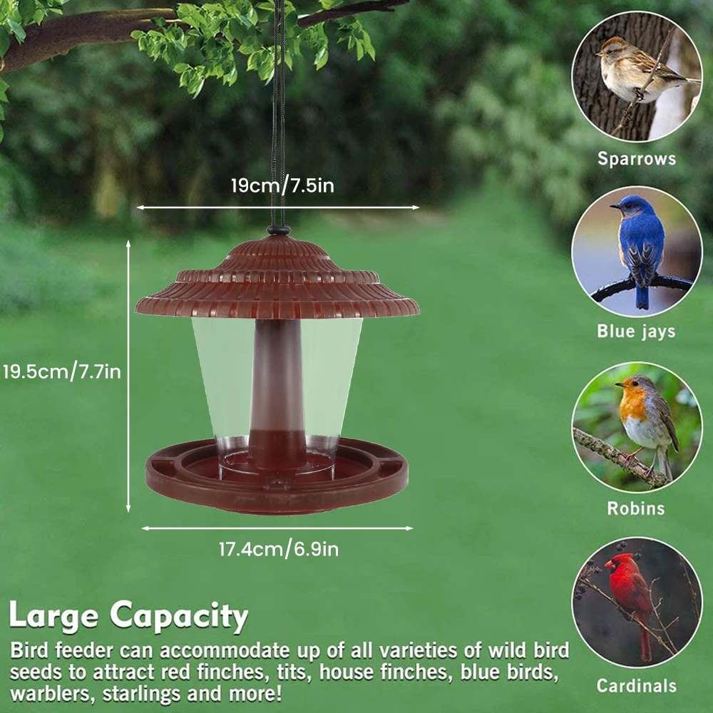 

Waterproof Outdoor Wild Bird Feeder Hanging Bird Feeders Food Container Gazebo Bird Feeder for Garden Decoration 1 Pcs