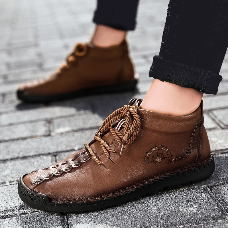 

High quality Big size Men Casual Shoes High top Spring Fashion Casual Men Shoes Black Breathable Casual Shoes Men Hot Sale