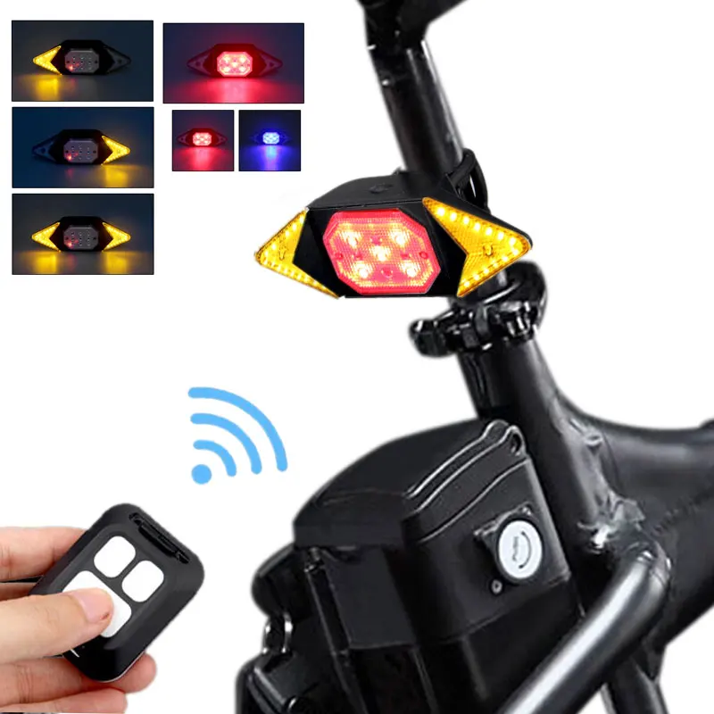 

Waterproof USB Bike Rear Light Wireless Remote Control Bicycle Turning Signal Taillight LED Warning Lamp Night Safety Cycling