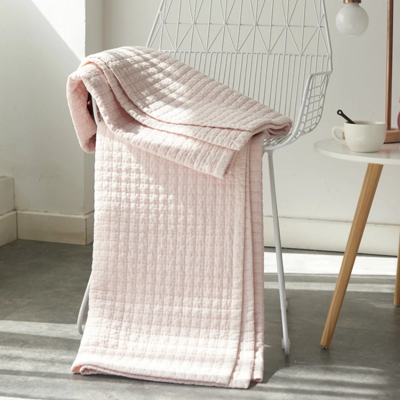 

Cotton Patchwork Blanket Quilts Soft Washed Quilt King Bed Quilt Comforters Cozy Waffle Solid Plush Cottage Cabin Chic 2021