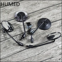vintage universal motorcycle round side black view mirror motorbike e bike scooter 10mm 8mm rearview mirrors for gn gg