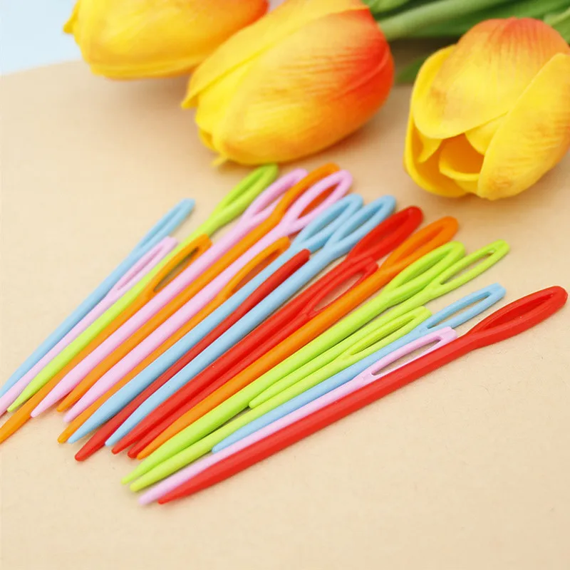 

20Pcs/set Plastic Wool Knitting Needles Seam Cross-Stitch Sewing Accessories Needlework Sweater DIY Needles 7cm / 9.2cm