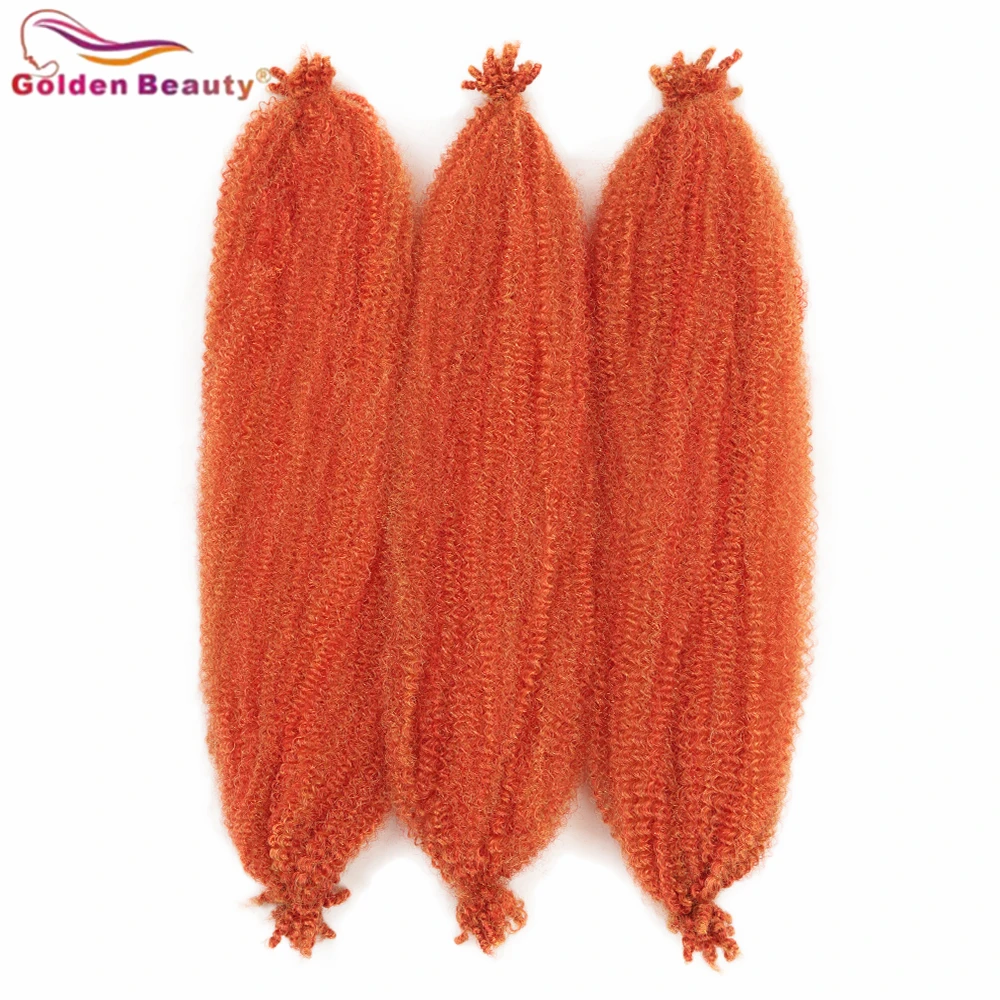 

Golden Beauty 24Inch Synthetic Afro Kinky Twist Braids High Temperature Fiber Ombre Hair Extensions Crochet Braid Hair For Women