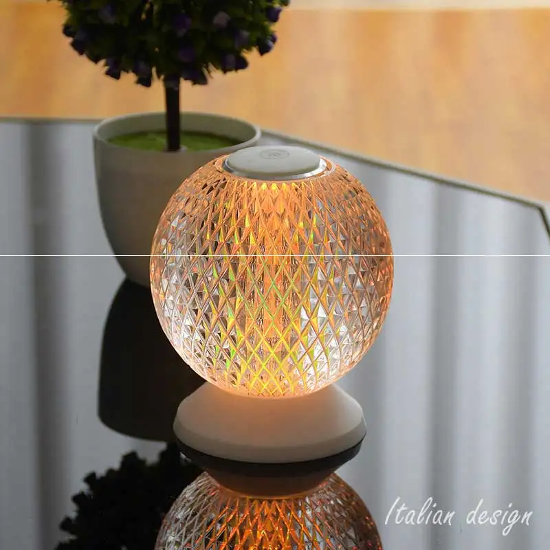 

Italy Crystal table lamp, USB charging night light Nordic acrylic table lamp decorative lamp, bedside lamp located in Cartel
