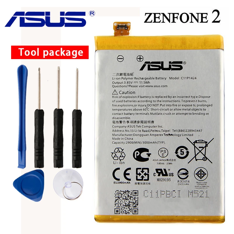 Оригинальный аккумулятор ASUS высокой емкости C11P1424 для Asus ZenFone2 ZE551ML ZE550ML 5 дюйма 3000