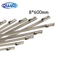 100pcs 8600mm 8x600mm 8mmx600mm latching self locking stainless steel zip cable tie lock tie wrap cable ties 201 304 316