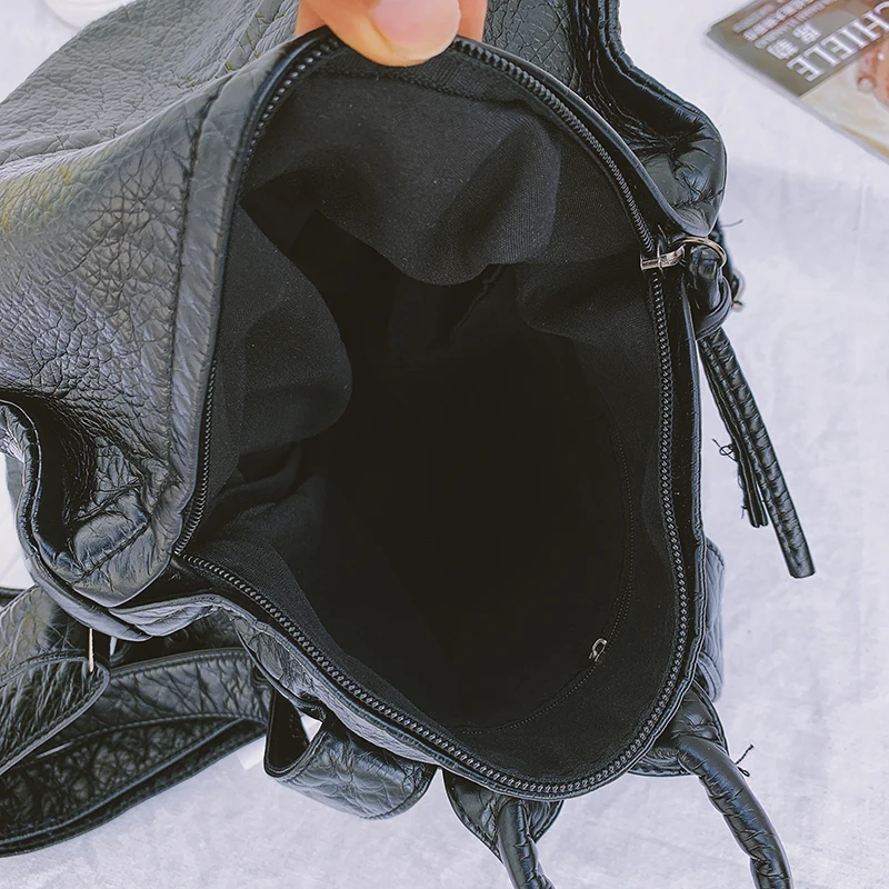 Женские рюкзаки из мытой кожи в стиле ретро многофункциональная вместительная