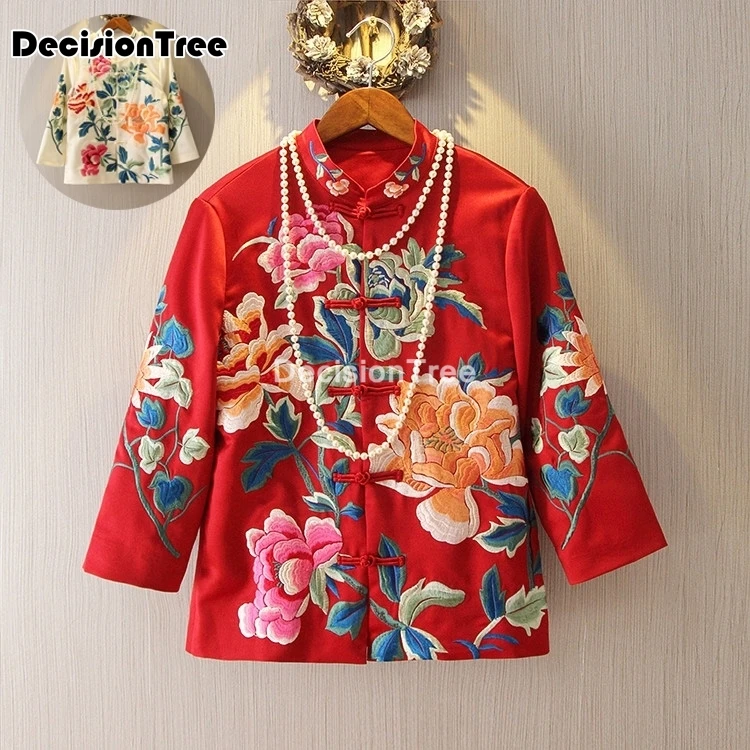2021 Женский костюм Тан женское китайское пальто чонсам винтажный традиционная
