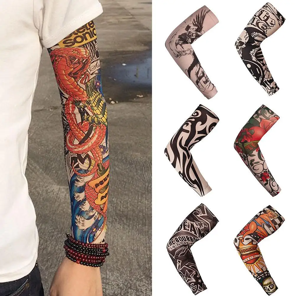 

1Pc Unisex Outdoor Sports Anti-Sunlight Elastic Sport Tattoo Arm Sleeves Cycling Hiking Fishing Golf Practice Protect Cover
