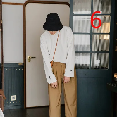 

European and American fashion men's autumn new round neck long-sleeved t-shirt Korean Slim