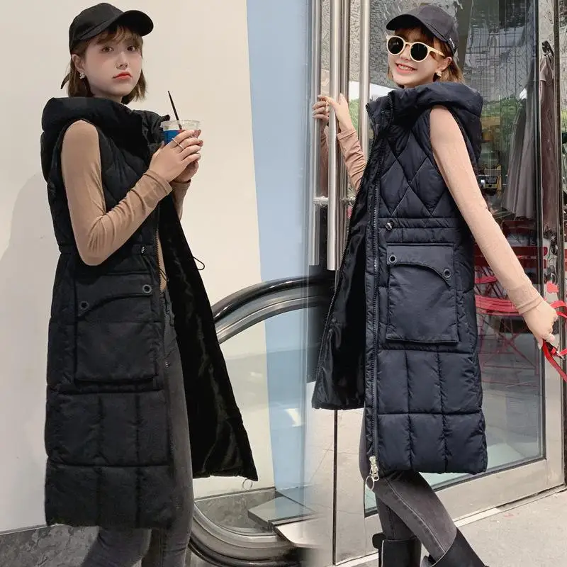 2019 Новая модная женская жилетка куртка осень зима теплая Толстая Верхняя одежда