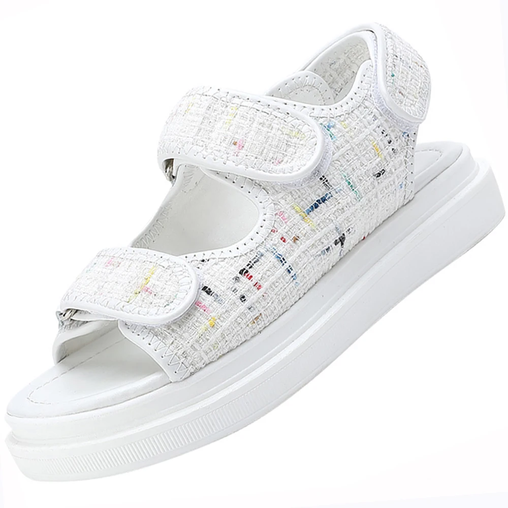 

Сандалии женские из натуральной коровьей кожи, на платформе