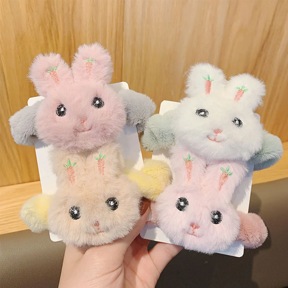 

Autumn Winter Lovely Cartoon Plush Rabbit Scrunchie Women Girls Ponytail Holder Hair Band Headband Fashion Girls Hair Accessorie
