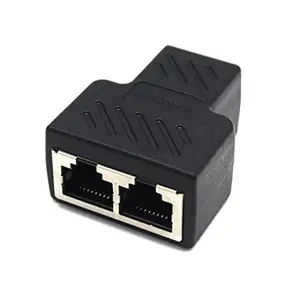 RJ45 Splitter Adapter 1 to 2 Dual Female Port CAT5/cat 6 connector LAN Ethernet adapter Sockt Network Connections splitter