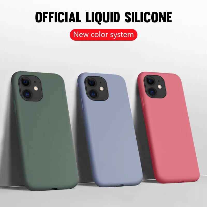 Роскошный чехол из жидкого силикона ТПУ для iPhone 11 Pro 7 8 6 6s Plus XR XS Max однотонный