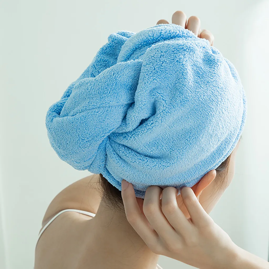 Microfiber Towel Quick Dry Hair Magic Drying Tu rban Wrap Shower Cap Bathing Hat | Дом и сад
