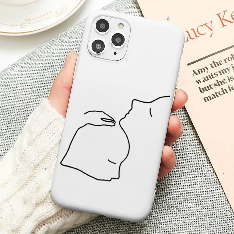 

Women's simple and soft lines beauty Phone Case Candy Color for iPhone 11 12 mini pro XS MAX 8 7 6 6S Plus X 5S SE 2020 XR