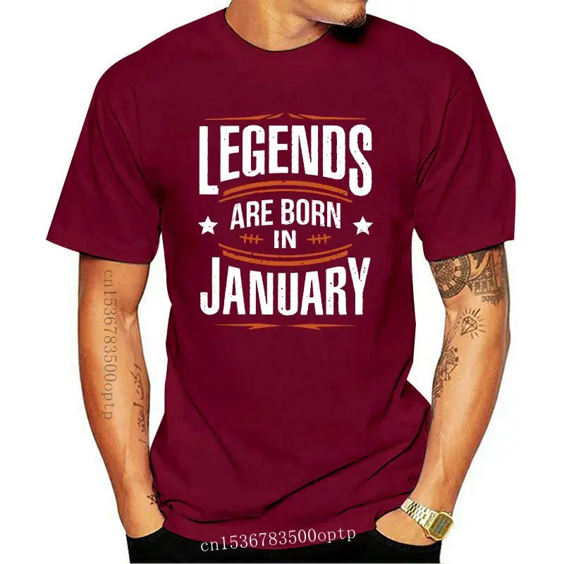 

New Vintage Legends Are Born In January T Shirt Men Cotton Birthday Gift Idea Tee Short Sleeves Casual Summer T-Shirt Oversized