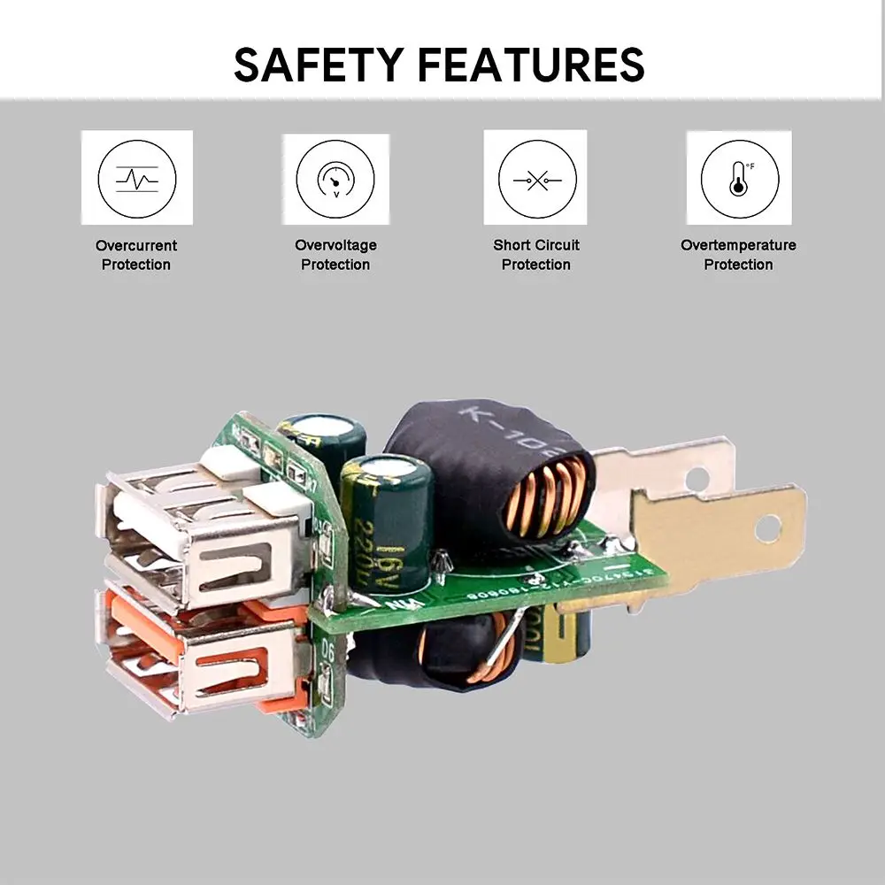 

USB Car Adapter Charger Power Socket Car Quick Charger Dual USB Vehicle-mounted DC12V-24V Charging for Smartphones