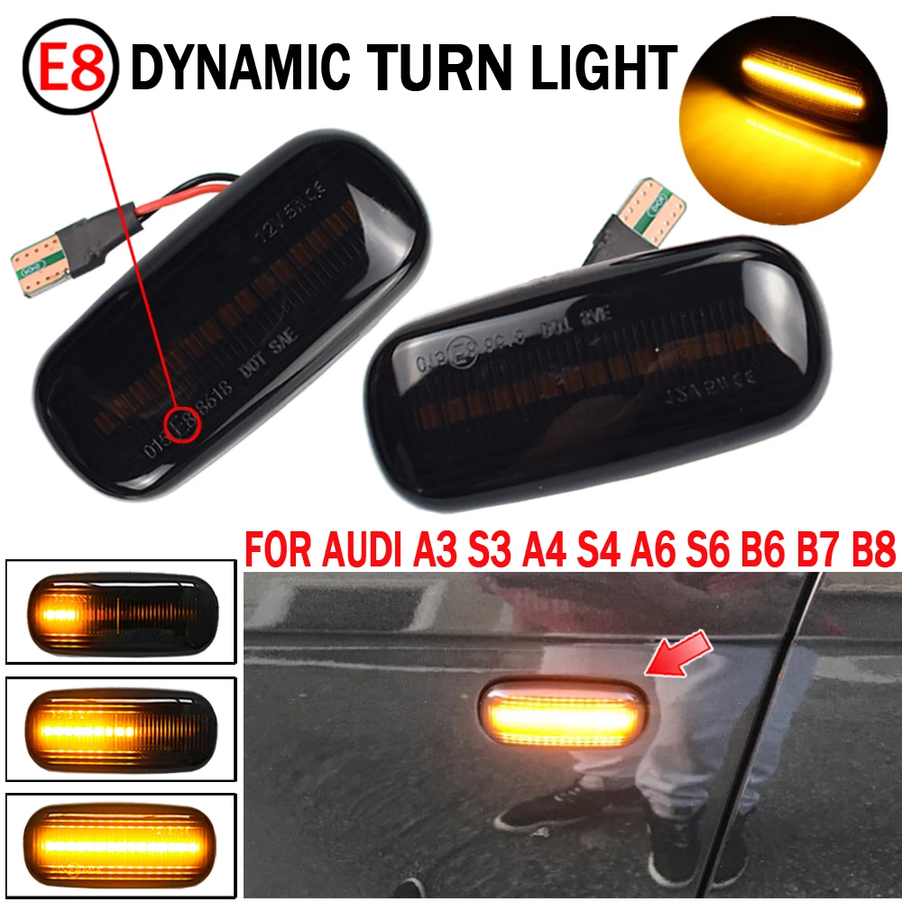 

2pcs Amber LED Side Marker Lights For Audi A3 S3 8P A4 S4 RS4 B6 B7 B8 A6 S6 RS6 C5 C7