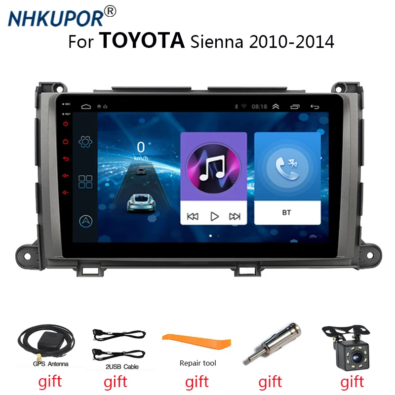 

Автомагнитола 2 Din, 9 дюймов, Android, для TOYOTA Sienna 2010, 2011, 2012, 2013, 2014, автомобильное радио для Carplay, GPS-навигация, аудиоплеер
